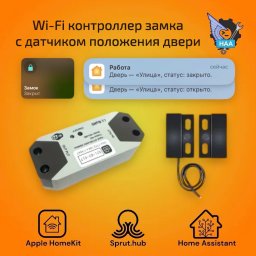 Контроллер замка калитки с датчиком положения двери Apple HomeKit