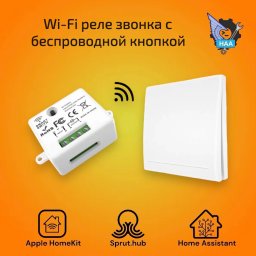 Реле с беспроводным выключателем на батарейке 433mhz Apple HomeKit