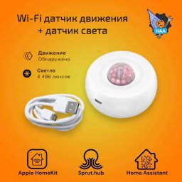 Датчик движения + датчик света. Питание от USB. Apple HomeKit