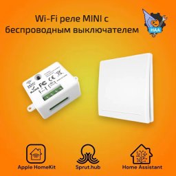 Реле с беспроводным выключателем на батарейке 433mhz Apple HomeKit