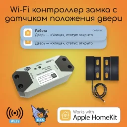 Контроллер замка калитки с датчиком положения двери Apple HomeKit